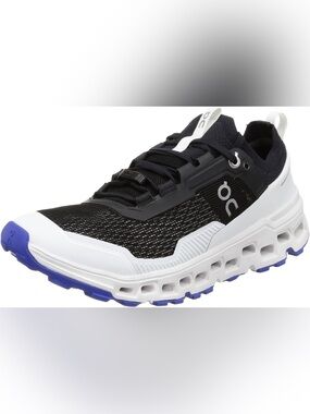 On Running women’s cloud ultra 2 Athletic Shoe in Black, White and Blue